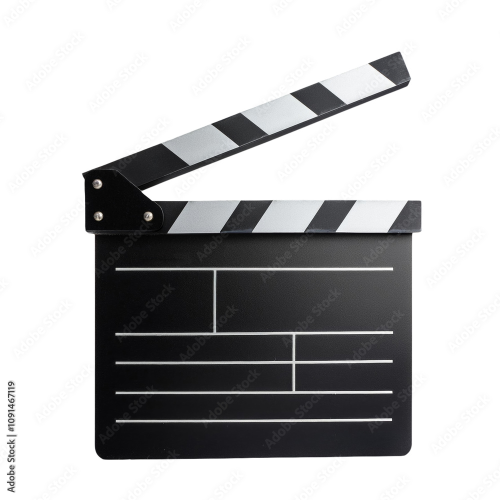 Fototapeta premium film slate cut scene front view transparent background image