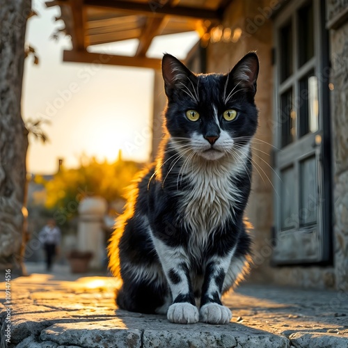 Gato al atardecer