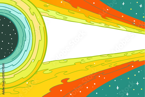 Hand-Drawn Cosmic Background: Colorful Space Vector EPS - Website Banners.