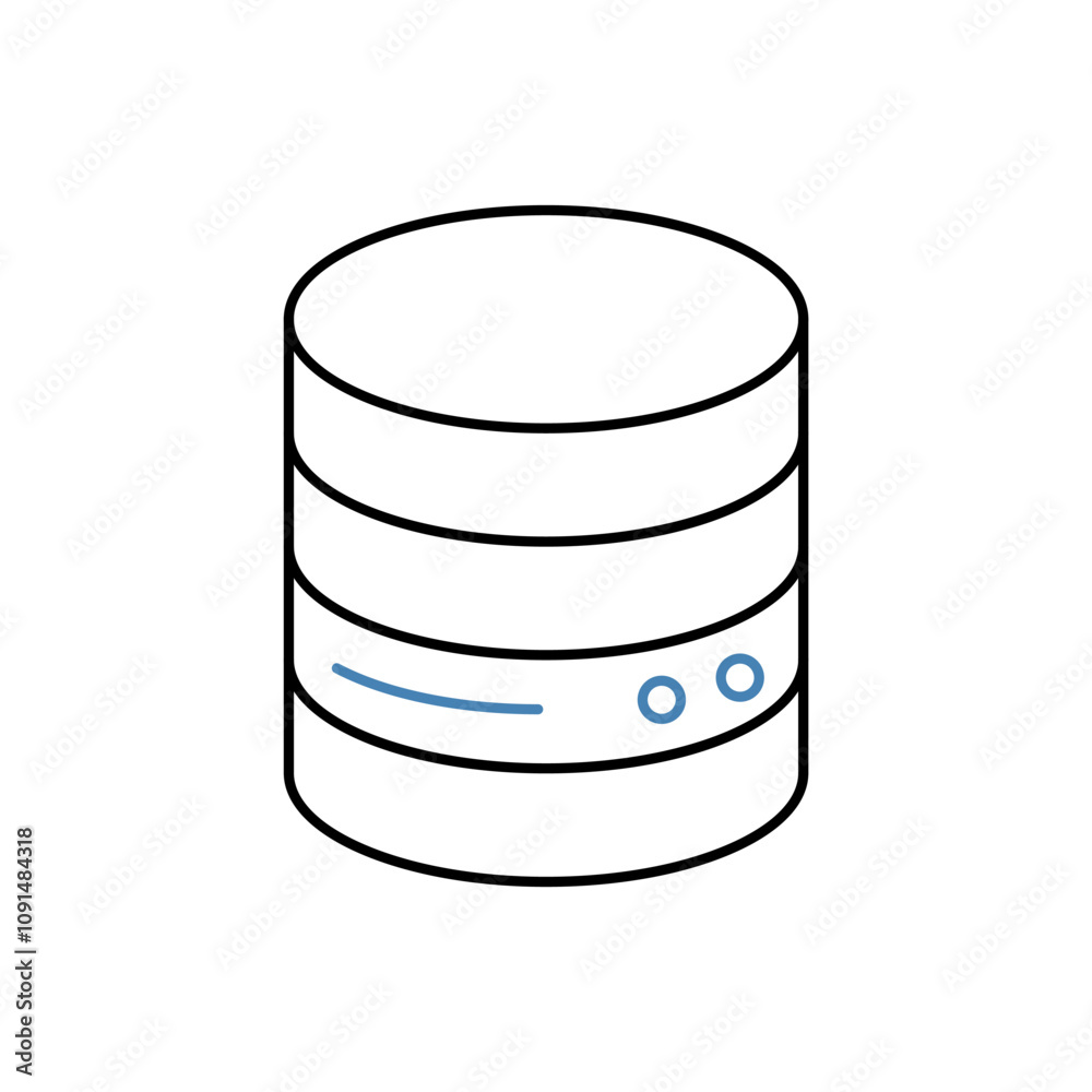 database concept line icon. Simple element illustration. database concept outline symbol design. database concept line icon. Simple element illustration. database concept outline symbol design.
