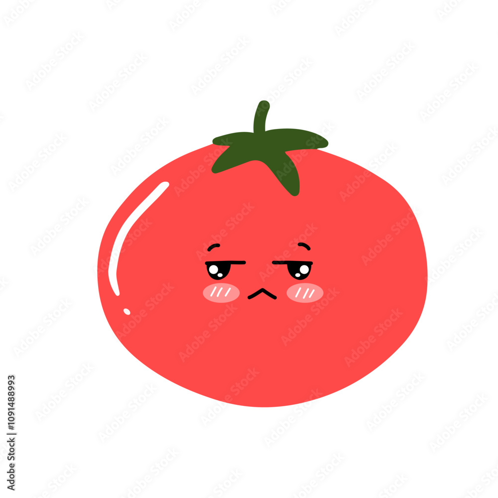 Obraz premium kawaii variant expression face tomato cartoon design isolated on white background