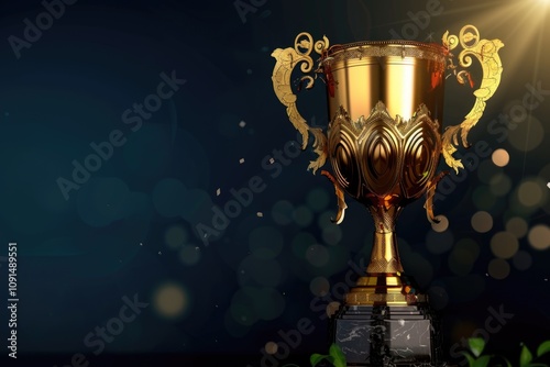 A prestigious award displayed on a elegant pedestal, perfect for showcasing achievements and recognition