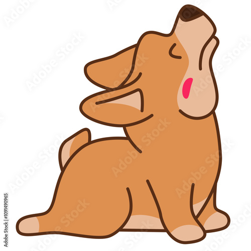 Corgi puppy yoga pose