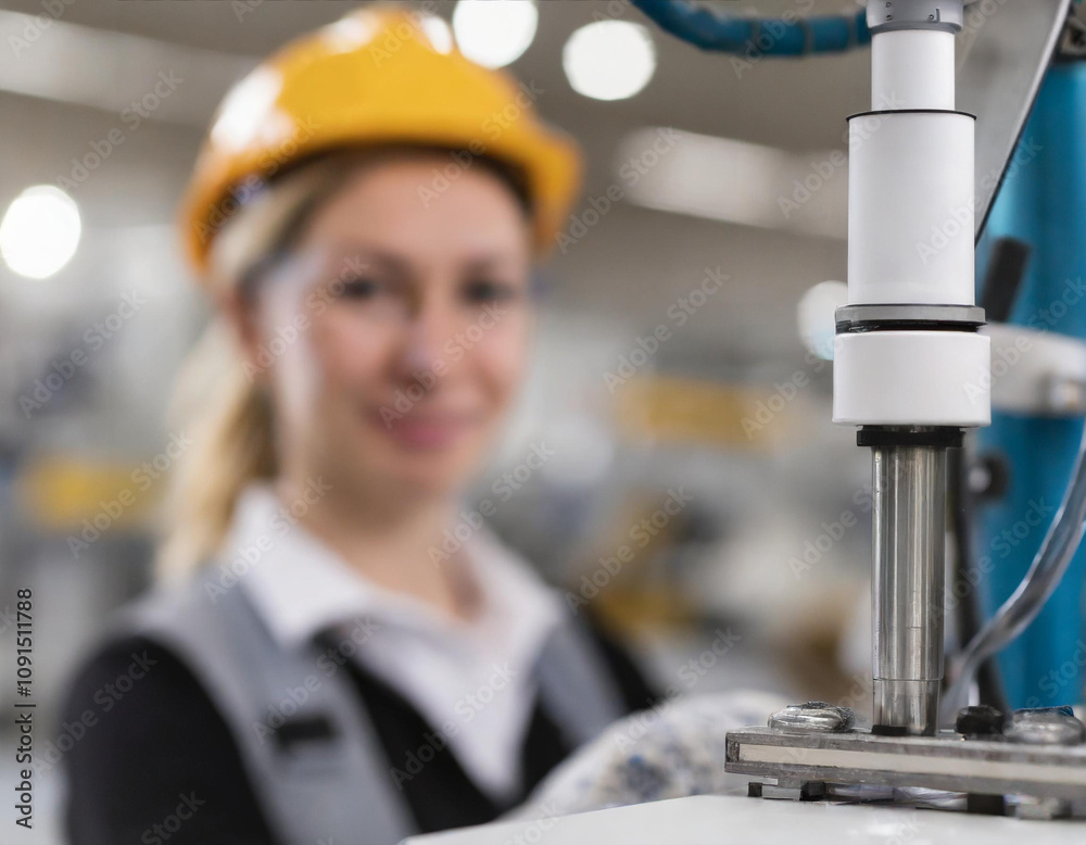 Naklejka premium Pracownik produkcyjny