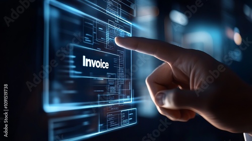 Businessman and digital platform for "Invoice"