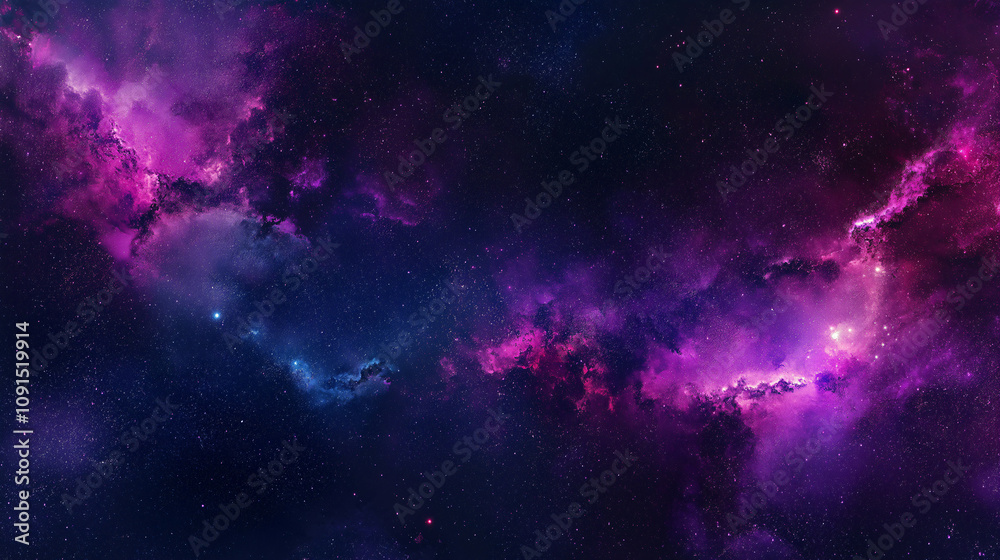 Fototapeta premium A Celestial Ballet of Cosmic Clouds Swirling in the Depths of Space, Where Pink and Blue Gases Create an Ethereal Dance of Infinite Beauty