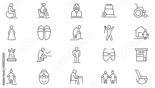 Garden line icon set. Plant, soil, harvest, growth, botany, farming, horticulture, fertilizer, seed, sprout, organic, watering, seeding line icon set. Ui thin line icon pack.
