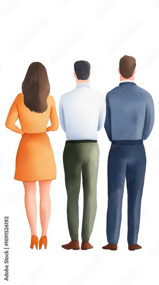 Obraz premium Three individuals standing together, showcasing diverse styles and perspectives.