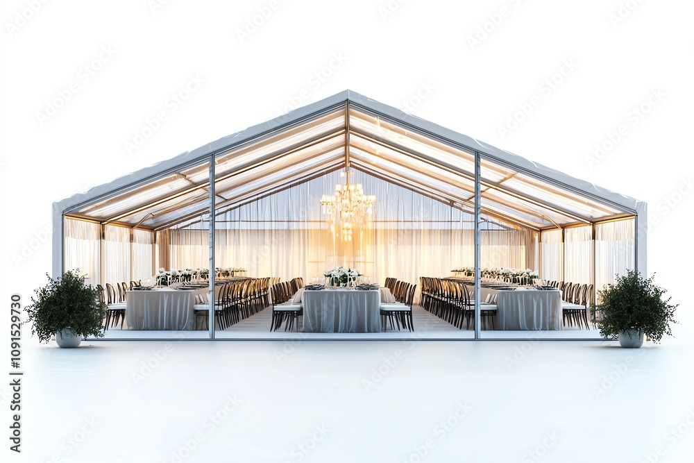 Fototapeta premium Elegant event marquee with beautiful decor.