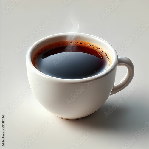 Steaming Cup of Black Coffee in White Ceramic – Morning Energy Boost