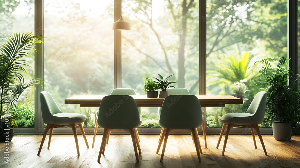 Fototapeta premium Elegant Minimalist Living Spaces with Natural Light and Cozy Decor