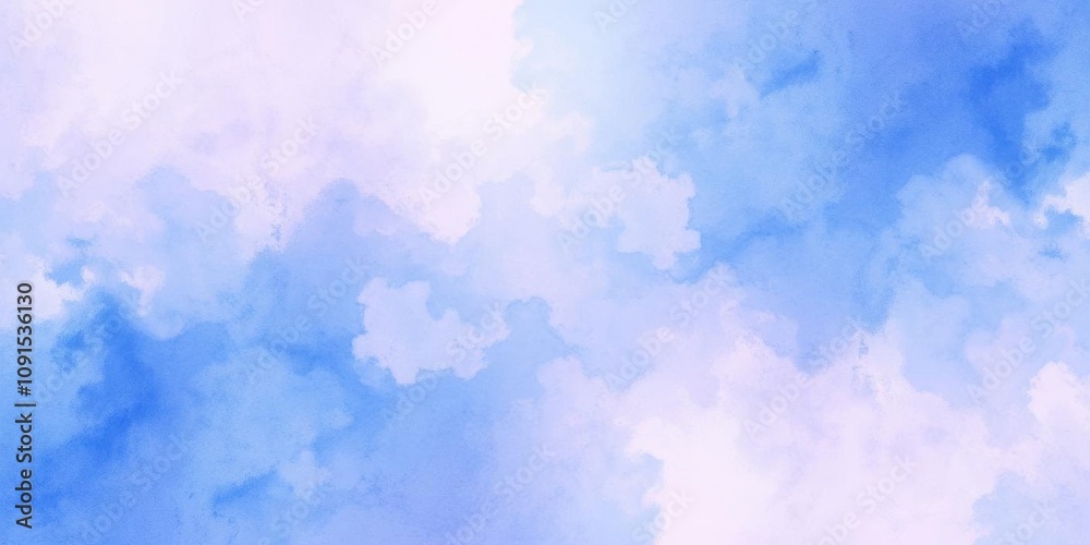 Fototapeta premium Abstract watercolor painting in shades of pastel pink, purple, and blue creating a dreamy and calming aesthetic background, purple, pastel