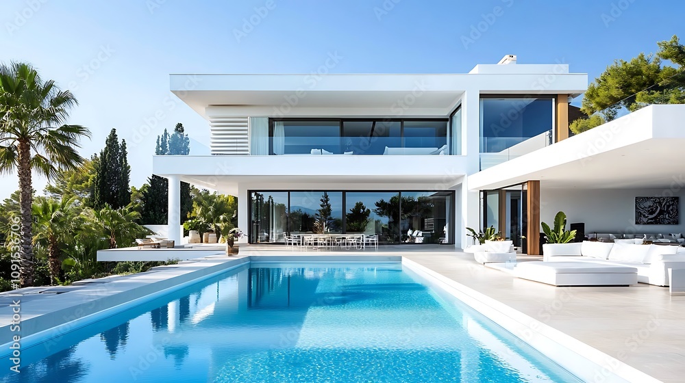 Fototapeta premium Luxurious Minimalist Interiors with Natural Elements and Modern Design