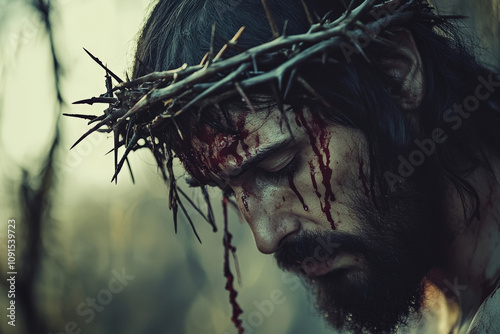Jesus Wearing a Crown of Thorns