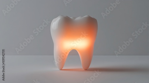 Illuminated Tooth Model Shows Internal Light photo