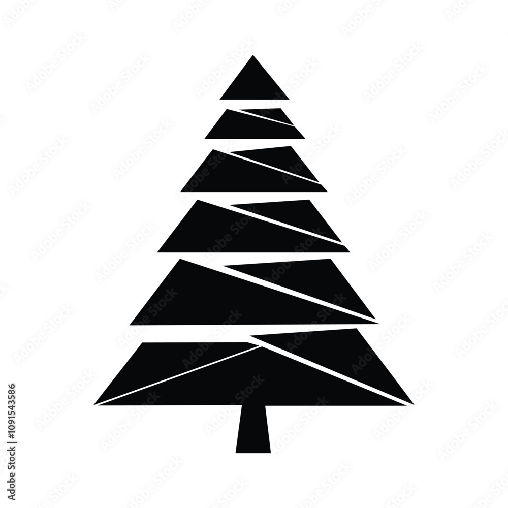 Fototapeta premium A Christmas tree vector on white background