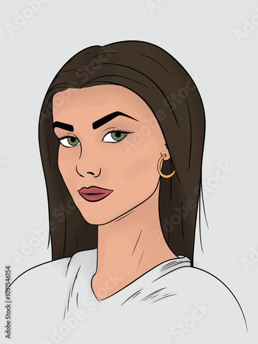 Illustration of pin up girl