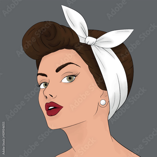 Illustration of pin up girl