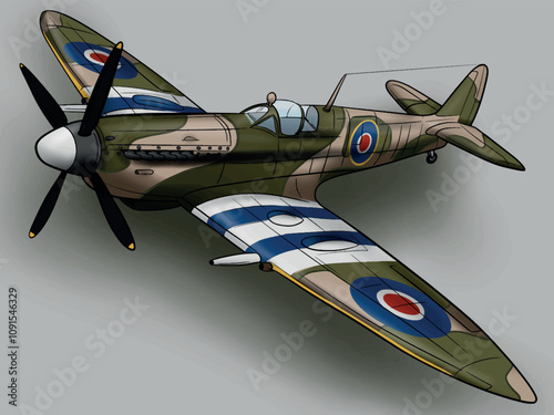 Illustration of ww2 plane vector