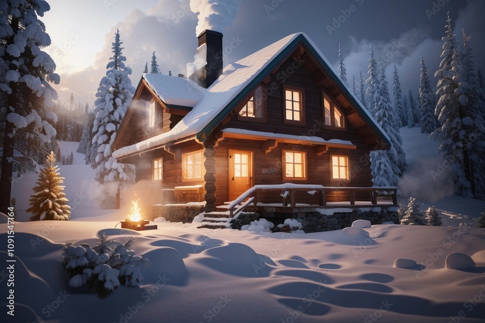 Fototapeta premium house in winter