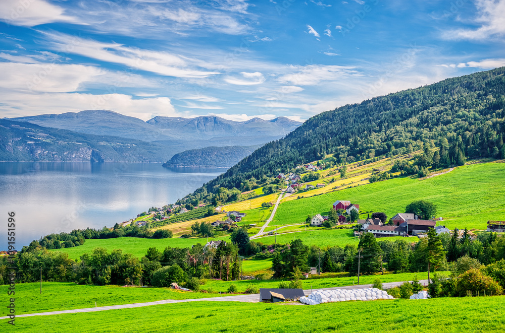 Obraz premium Utvik is a village in Stryn Municipality in Vestland county, Norway. The village is located on the southern shore of the Nordfjorden.