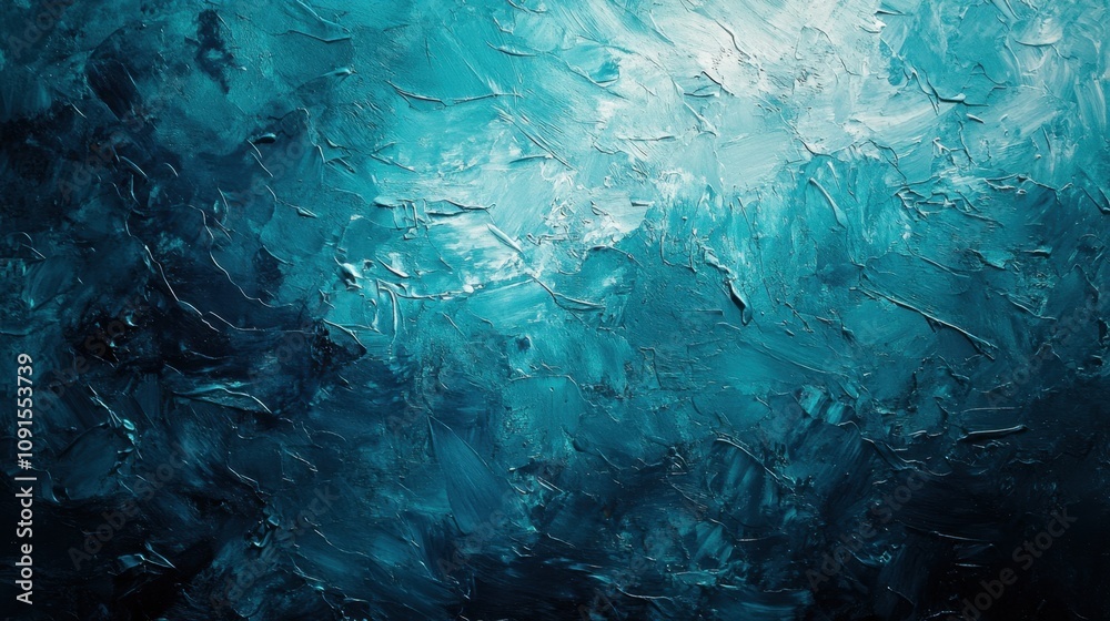 Obraz premium Abstract textured background in dark teal and light blue tones