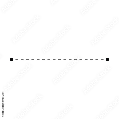 Tracing line horizontal element for kids worksheet, dotted line for writing, drawing and motor skills development illustration