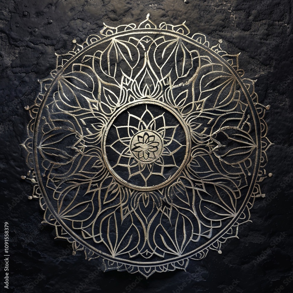 Intricate Geometric Symbol Design on Dark Background Intricate Geometric Symbol Design on Dark Background