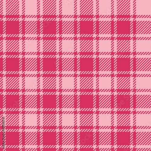 Classic checkered pink plaid seamless pattern. Great for fabric, home decor, and wrapping paper. Adds a cozy, timeless feel with a stylish tartan background.
