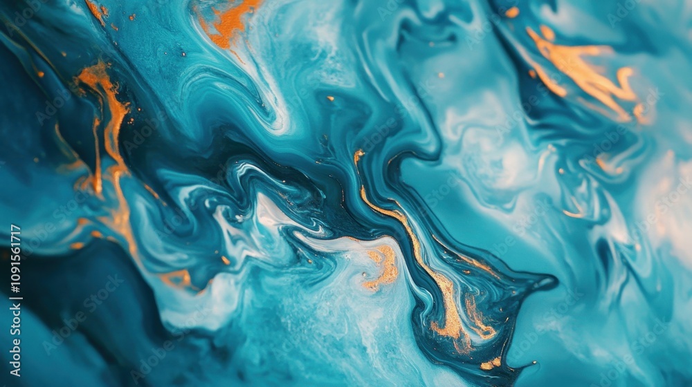 Abstract fluid art with swirling teal and orange tones Abstract fluid art with swirling teal and orange tones