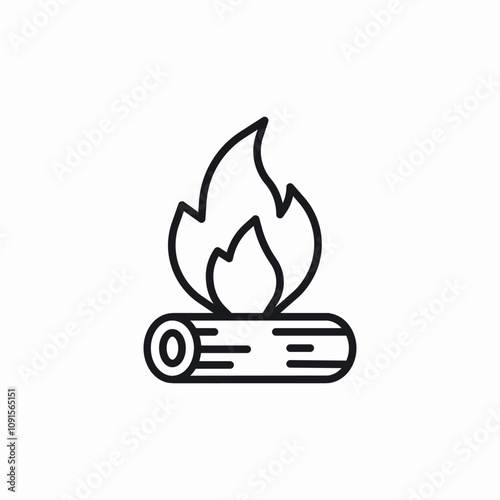 bonfire flame icon sign vector