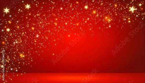 red christmas background with snowflakes