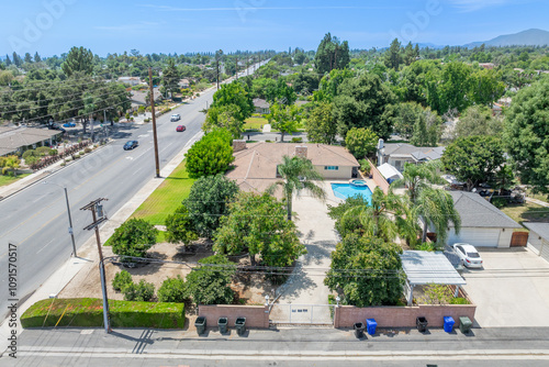 Wallpaper Mural Aerial view of Upland city in San Bernardino County, California, on the border with neighboring Los Angeles County.  Torontodigital.ca