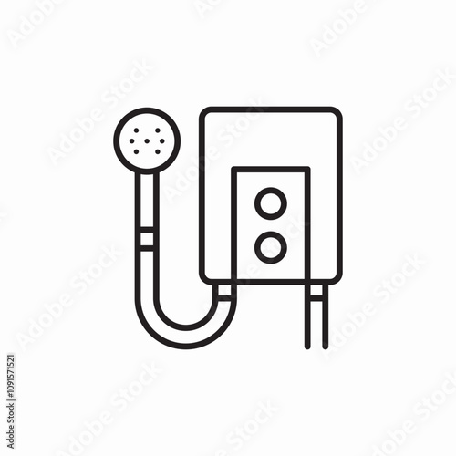 bathroom water heater icon sign vector