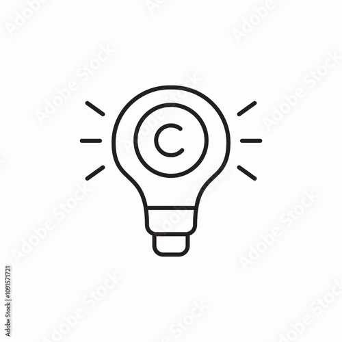copyright idea icon sign vector