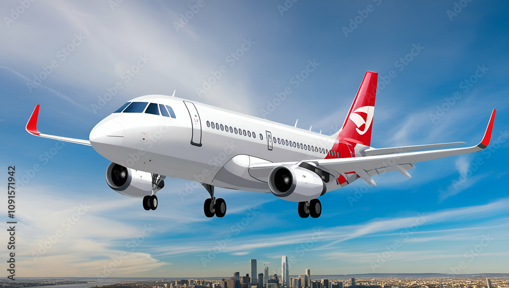 Obraz premium World Civil Aviation Day, An Airplane Flying, Generative Ai