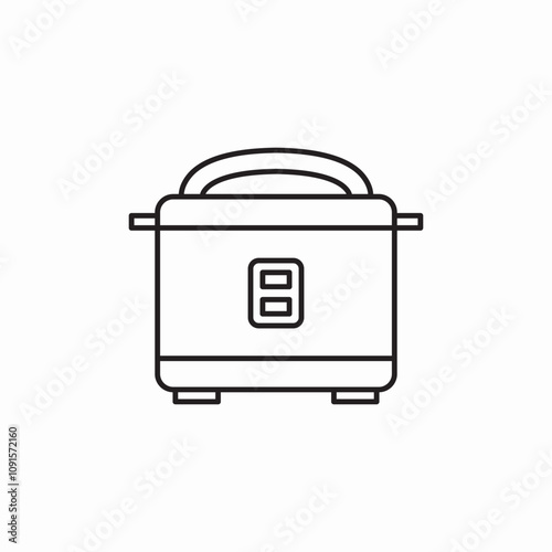 multicooker pot icon sign vector