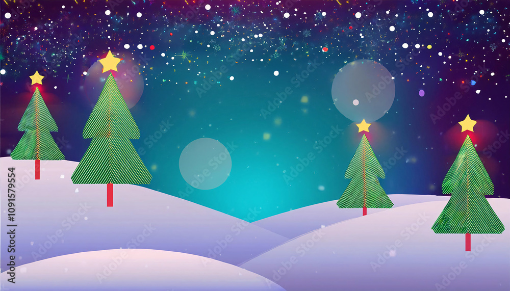 Obraz premium christmas card with christmas tree