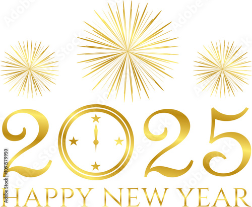 Obraz na płótnie happy new year 2025 - golden design, golden fireworks, best on the web ver 3 w salonie