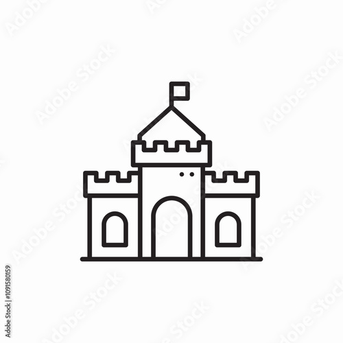 medieval castle icon sign vector