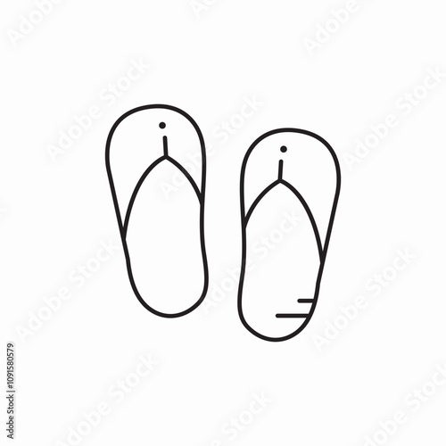summer slippers icon sign vector