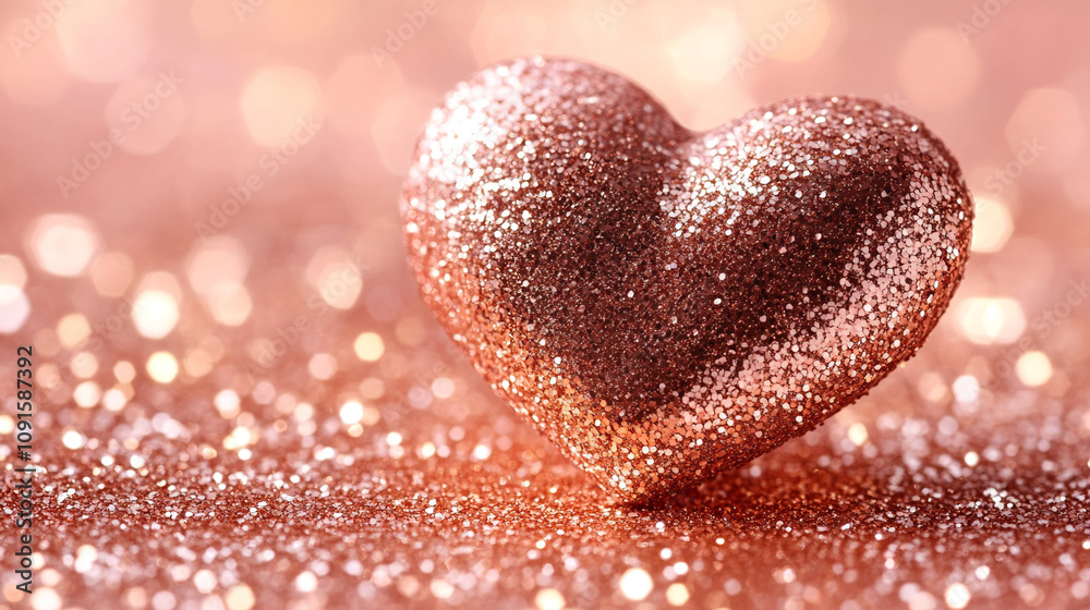 Fototapeta premium Sweet Valentine's heart on a soft pink background, with ample text space for a greeting card or romantic invitation