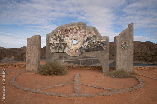 Monumento de la Paz en la represa Los Reyunos, Mendoza, Argentina photo