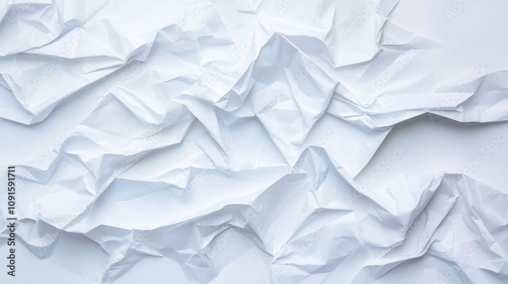 Fototapeta premium Abstract White Crumpled Paper Texture Background Design
