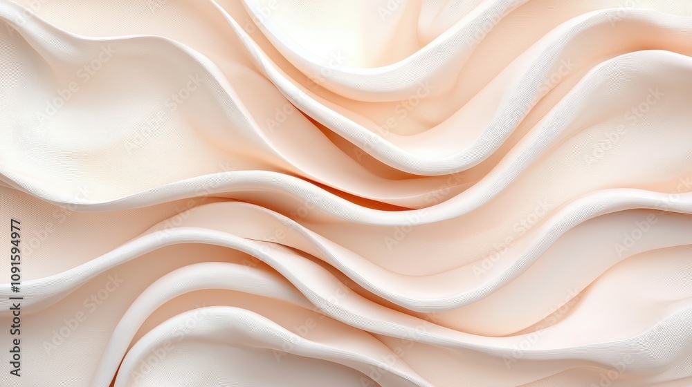 Obraz premium Abstract Beige Waves Elegant 3D Rendered Texture Background