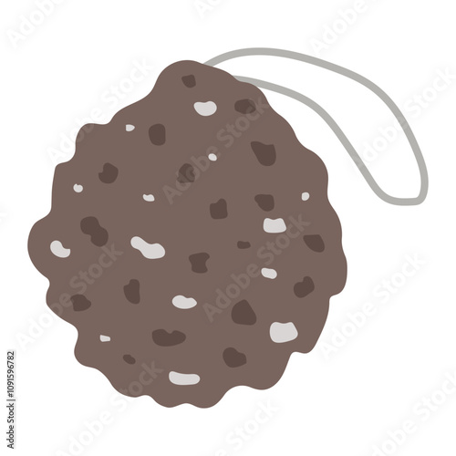 Personal care washcloth for shower, bath, and sauna. Vector illustration.