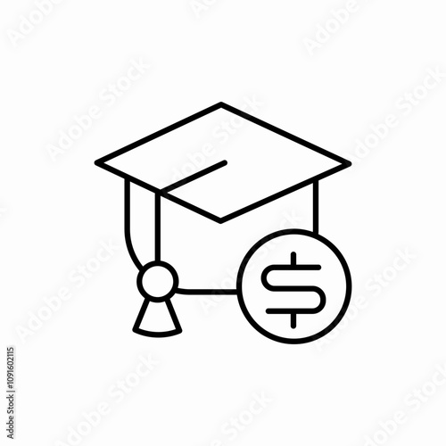 graduation money mark icon sign vector