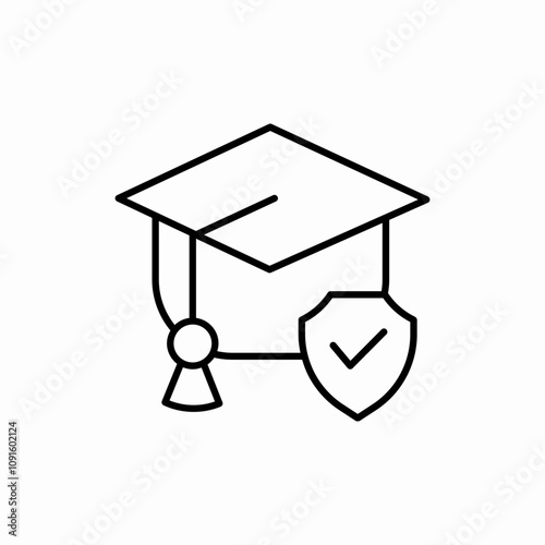 graduation security check mark icon sign vector