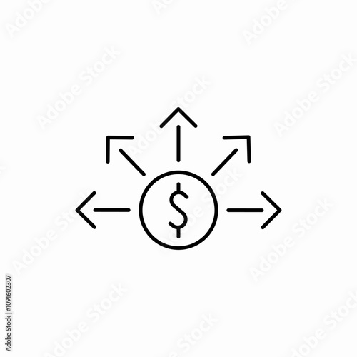 liabilities money arrow icon sign vector