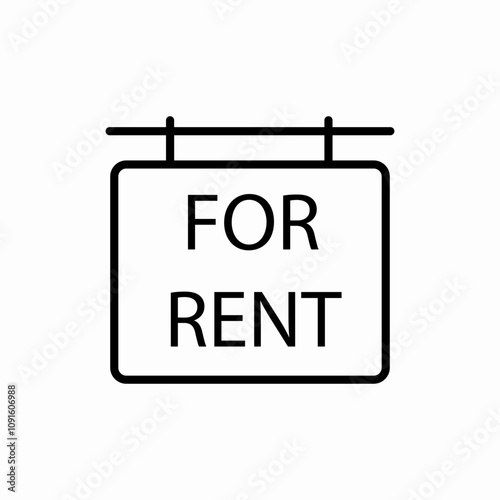 for rent board icon sign vector
